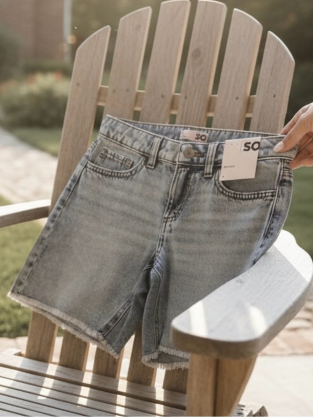 SO® Denim Bermuda Shorts (Juniors/Petites) Size 8